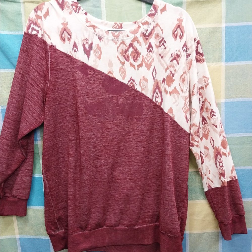 2468 Jeaniemade Size XL Upcycled Stretch Crewneck Tunic Top - Picture 1 of 5